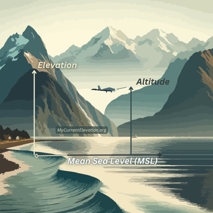 Altitude vs Elevation by mycurrentelevation.org