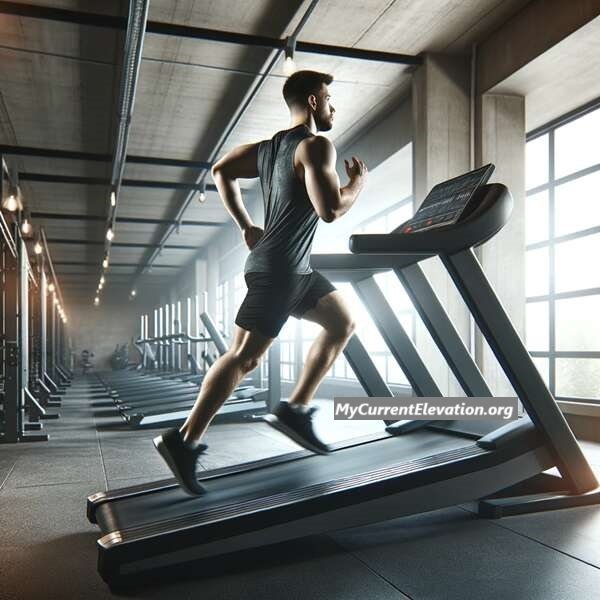 a man running on an inclined treadmill